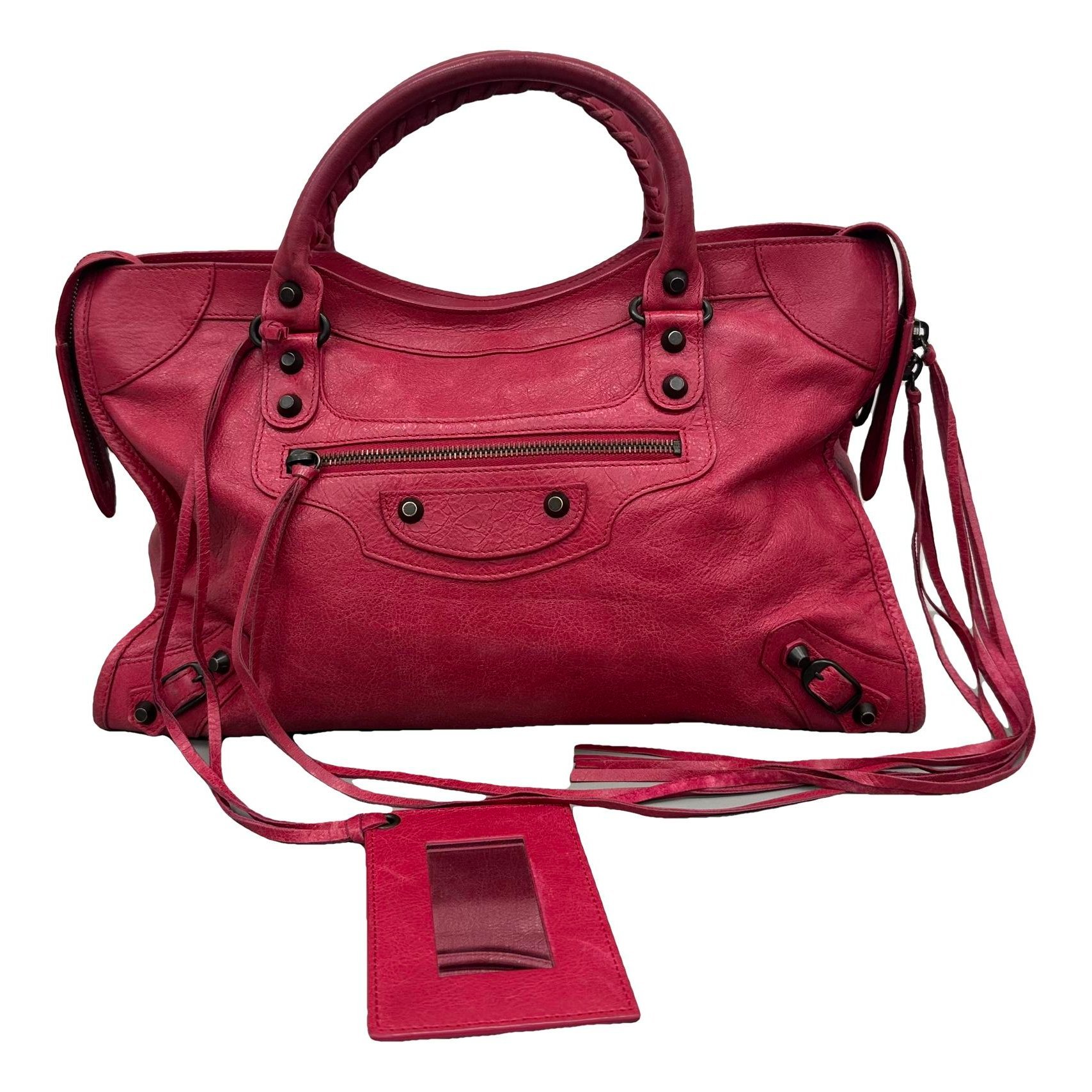 City leather handbag