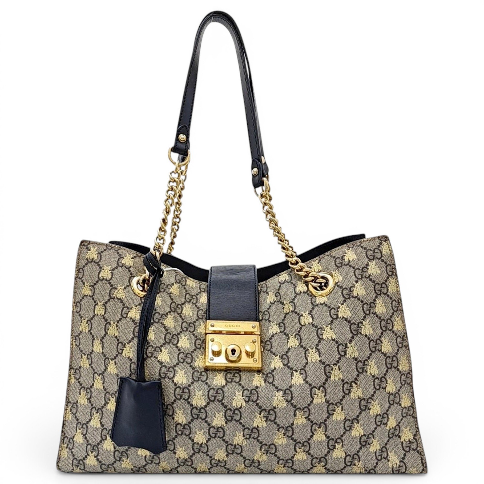 Padlock leather handbag