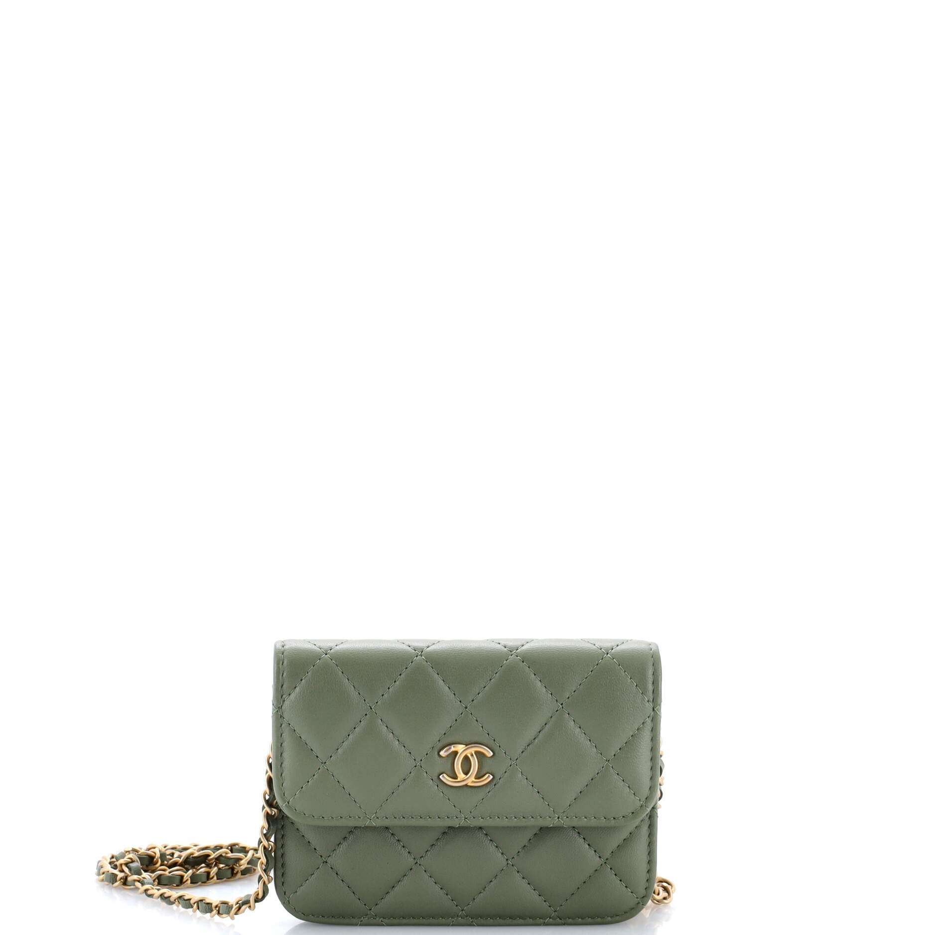 Chanel Pearl Crush Flap Clutch with Chain Quilted Lambskin Mini