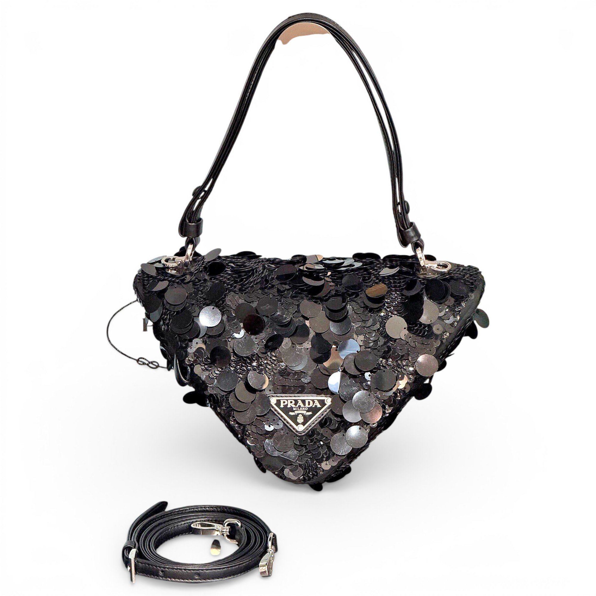 Triangle glitter handbag