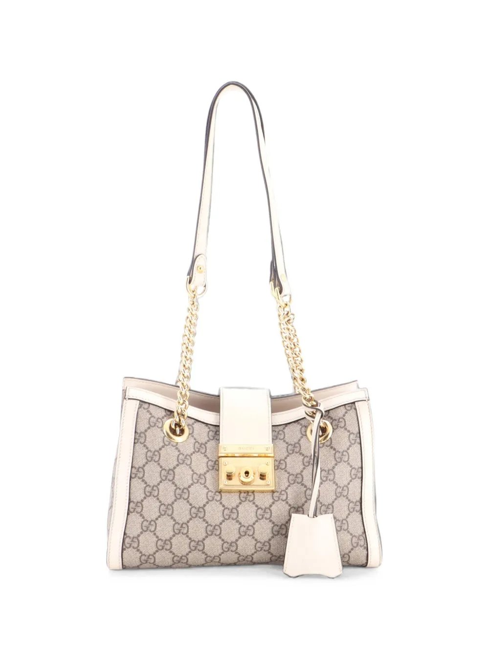 Padlock Chain Tote GG Coated Canvas with Leather Small shoulder bag