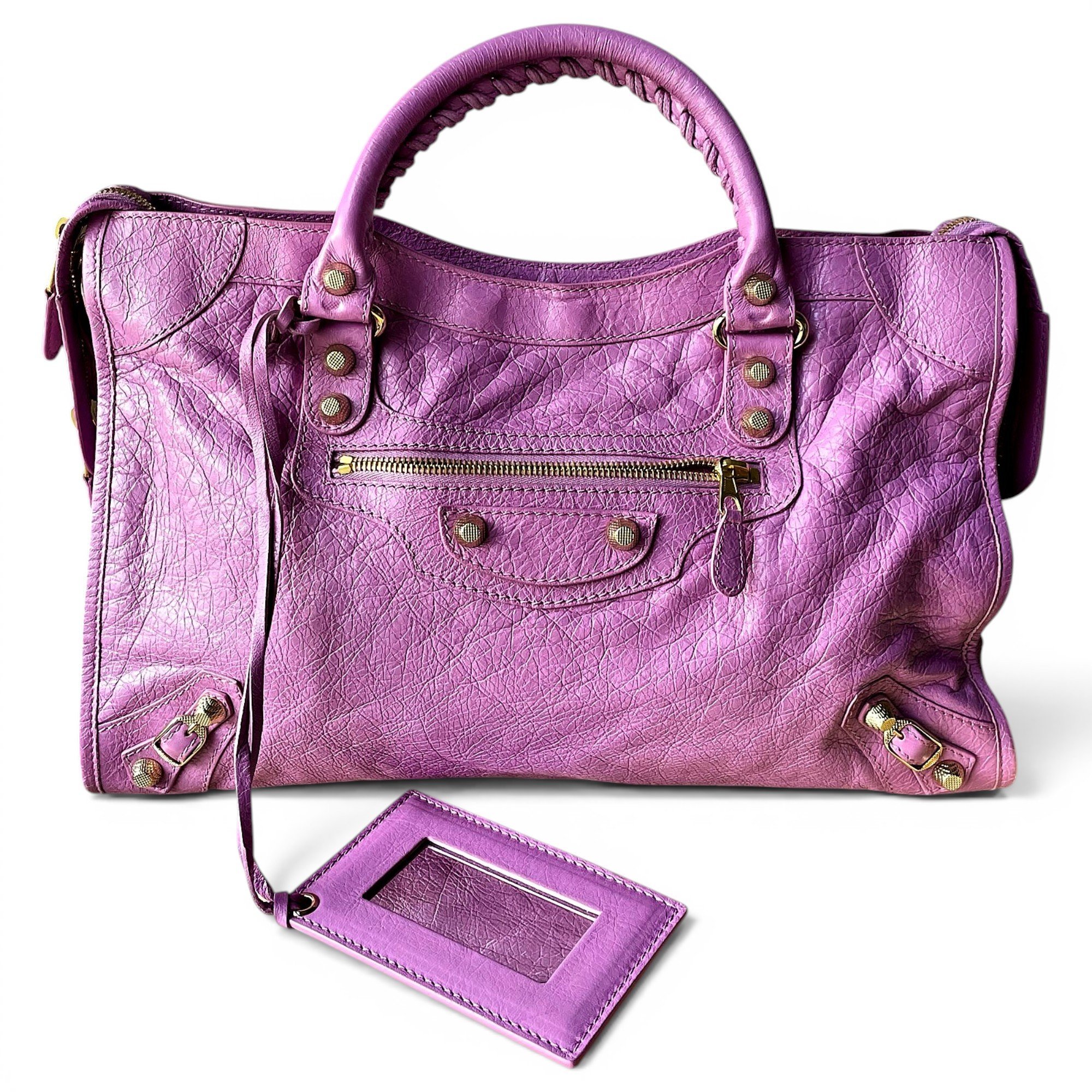 City leather handbag