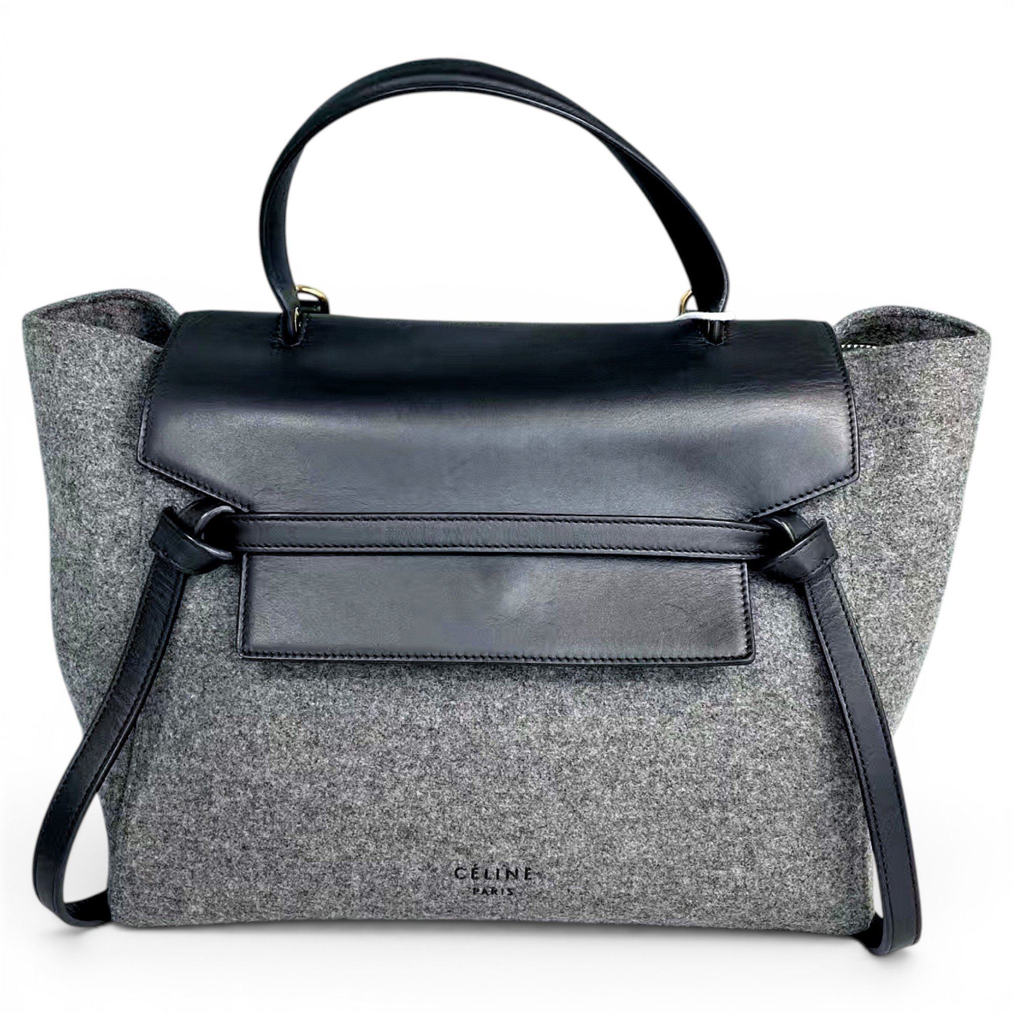 Belt wool handbag