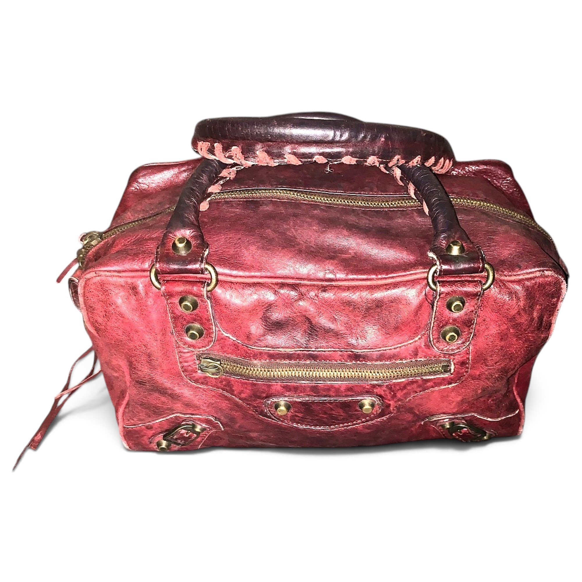City leather bowling bag