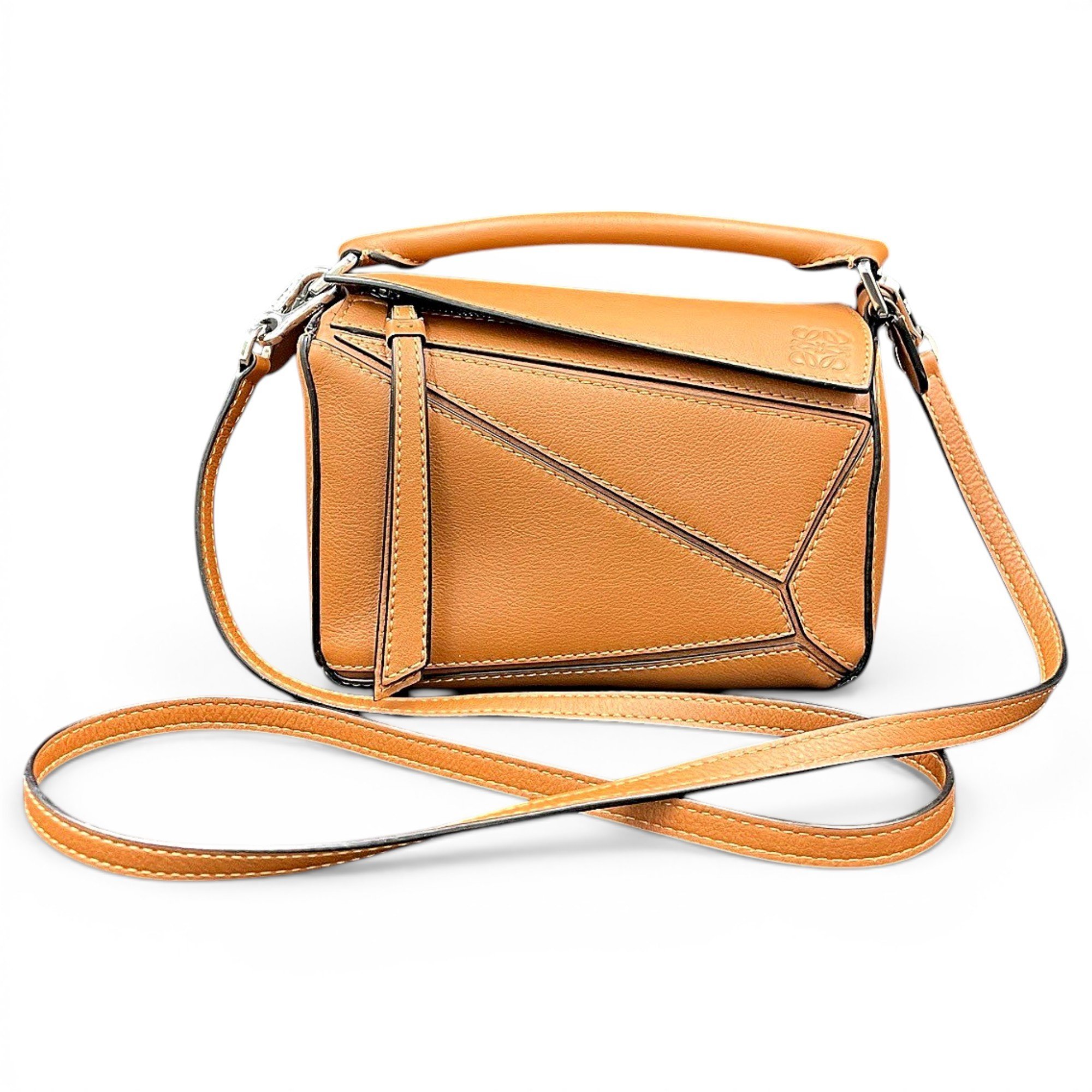 Puzzle leather handbag