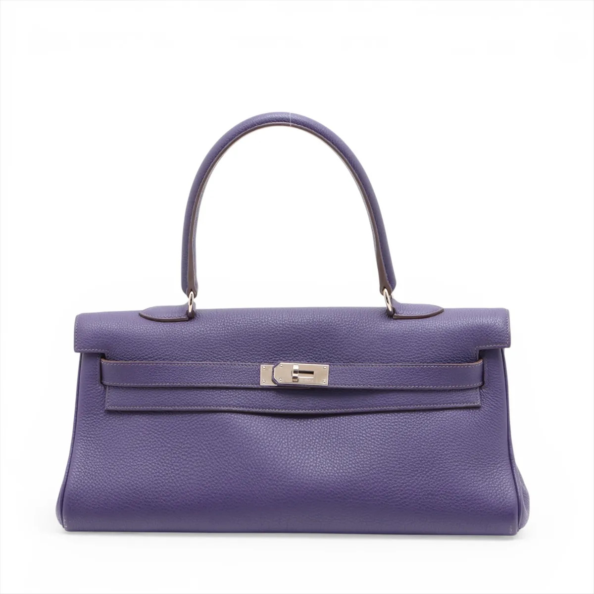 Hermès Shoulder Kelly 42 Taurillon Clemence Ultra violet Silver Metal Fittings