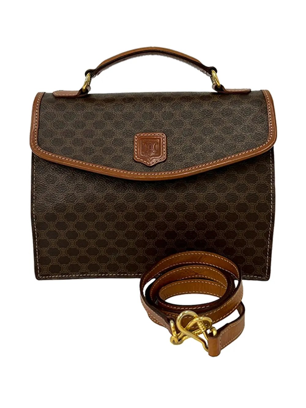 Celine 1995 Macadam Coated Canvas satchel