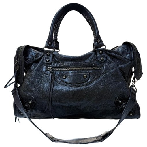 City leather handbag