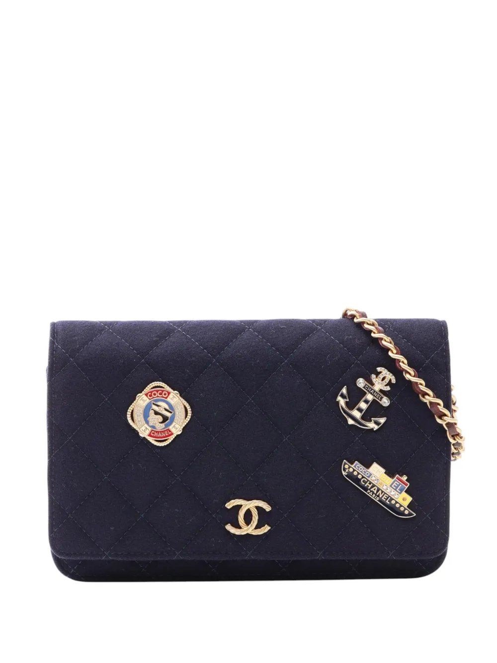2018-2019 Quilted Jersey Paris Hamburg Charms Wallet On Chain crossbody bag