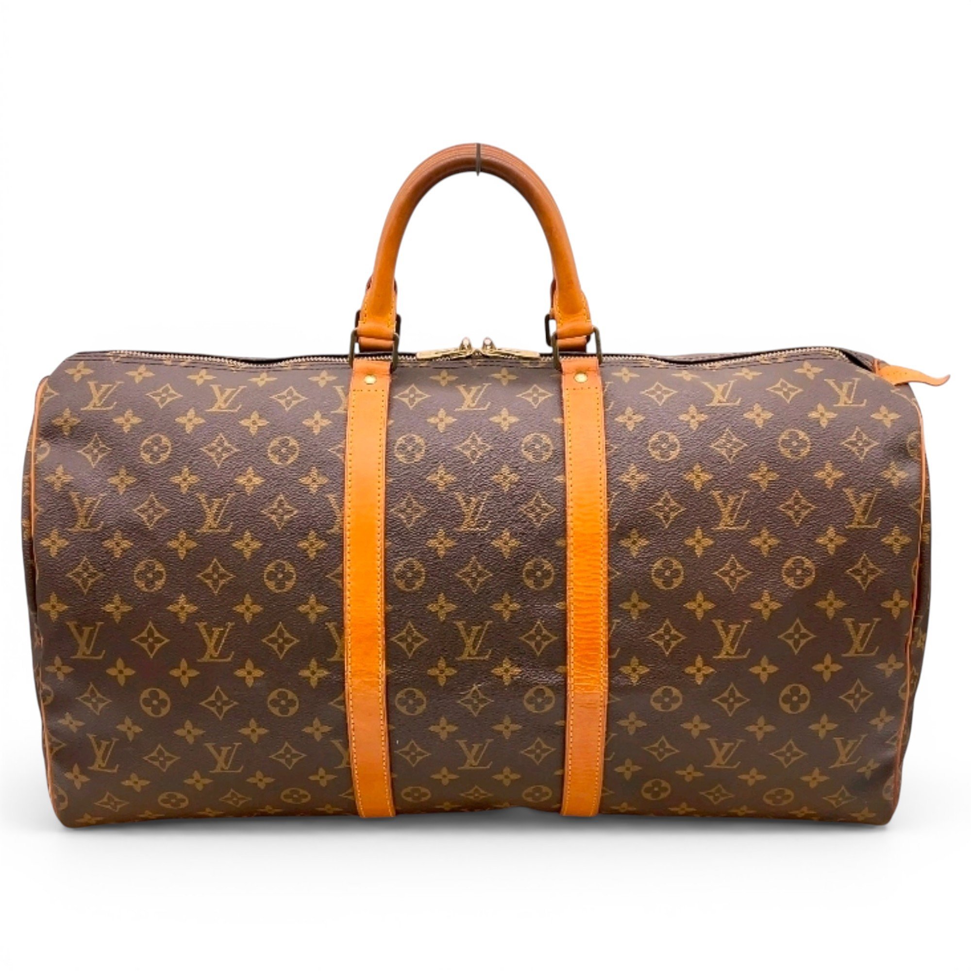 Louis Vuitton Keepall leather travel bag