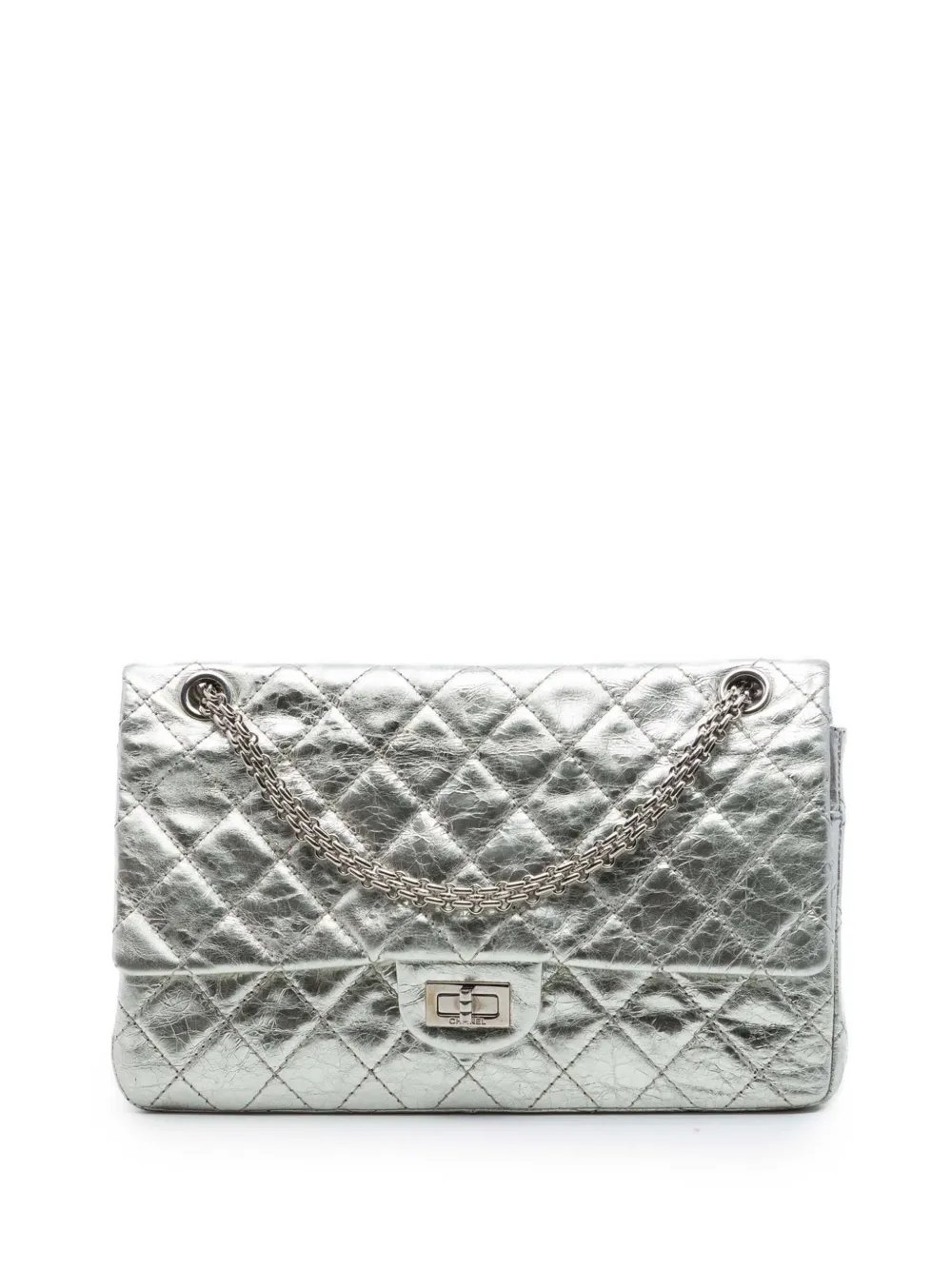 2008-2009 Quilted Metallic Aged Calfskin Reissue 2.55 Double Flap 226 shoulder bag