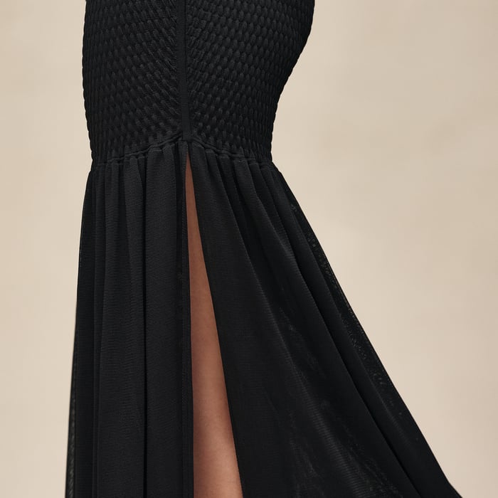 Noir Jumpsuit With Smocks