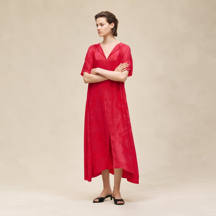 Rose Pivoine "Soleil De Soie Poudre" Classic Caftan