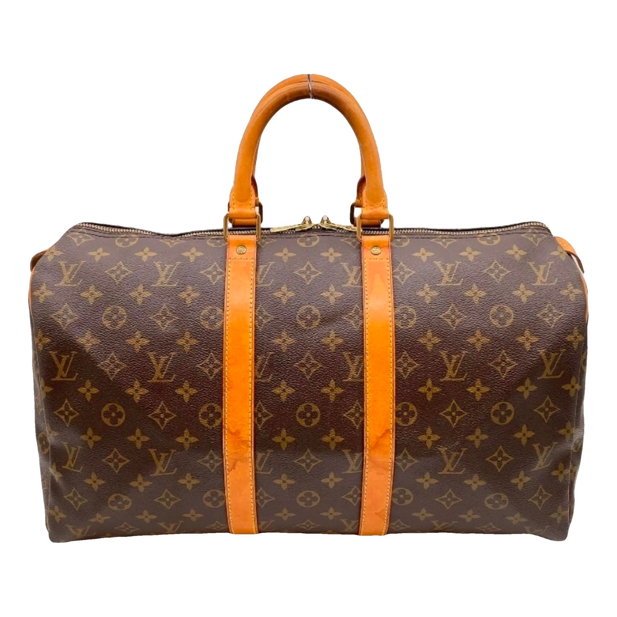 Keepall leather travel bag