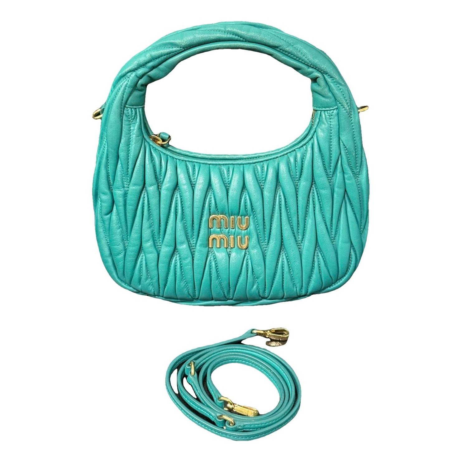 Miu Wander leather crossbody bag