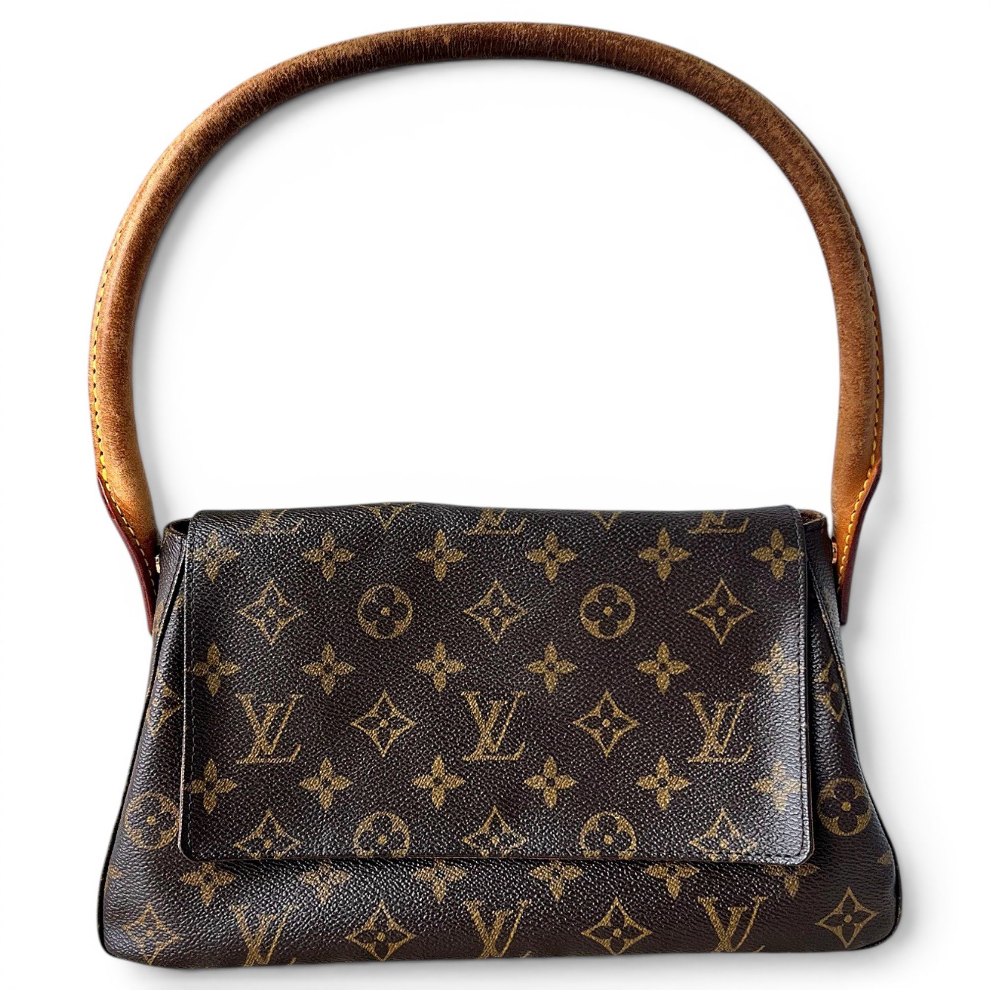 Looping leather handbag
