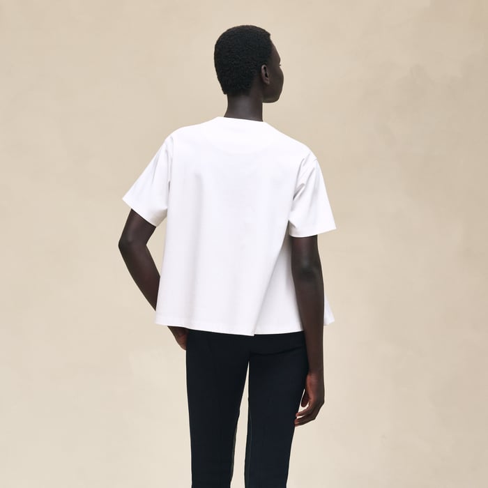 Blanc Embroidered Flared T-shirt