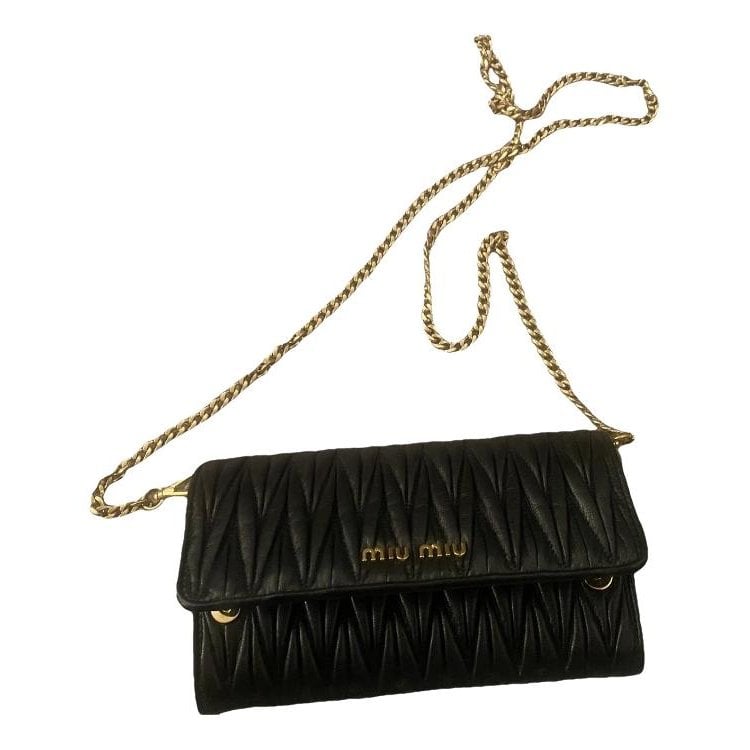 Leather clutch bag