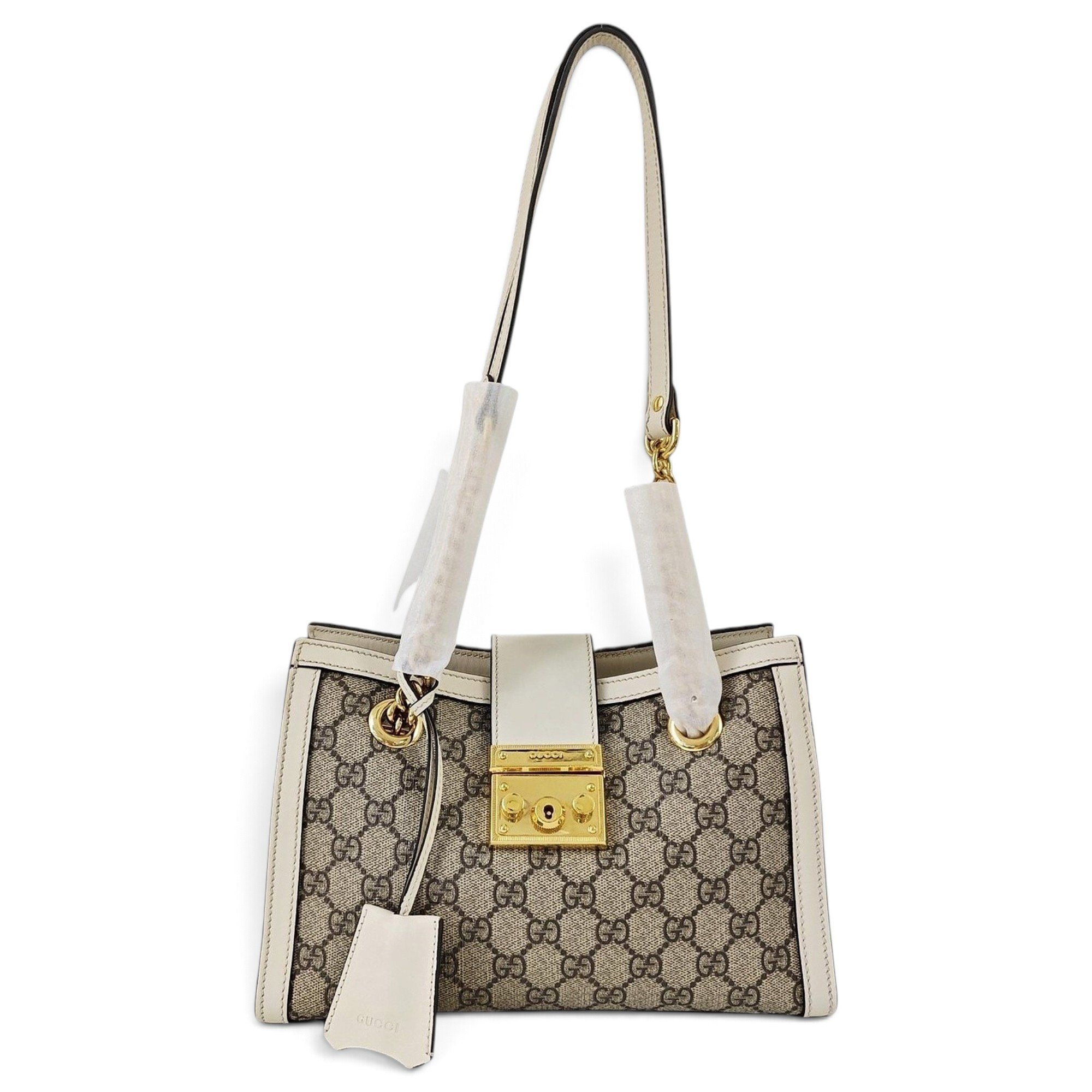 Padlock leather handbag
