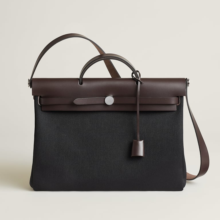 Hermès Herbag Messenger 39 bag Noir/noir | BagUSeek