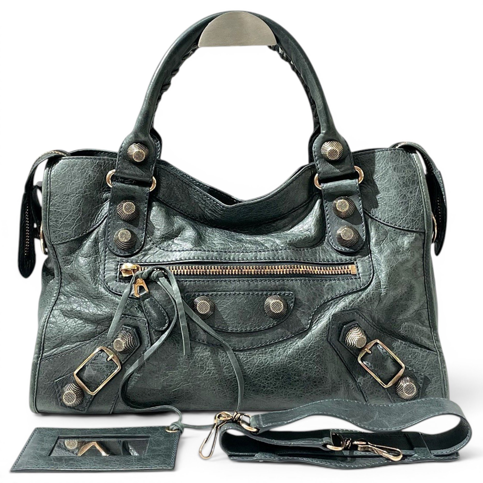 City leather handbag