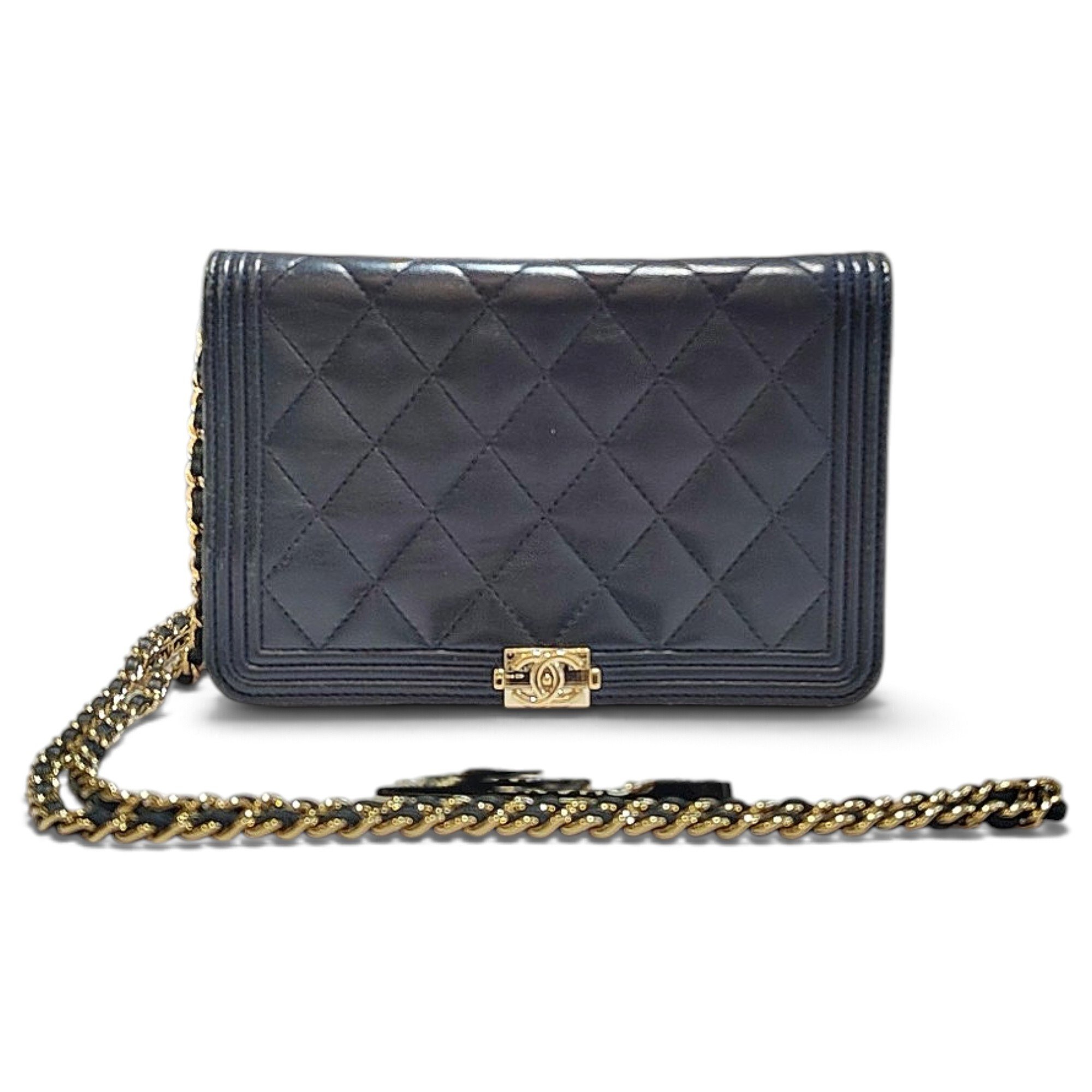 Wallet On Chain Boy leather crossbody bag