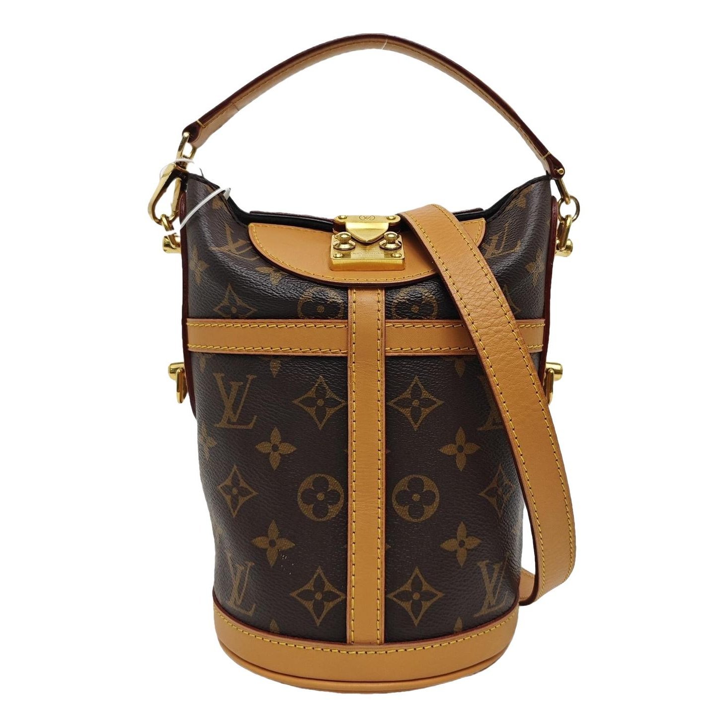 Duffle leather handbag