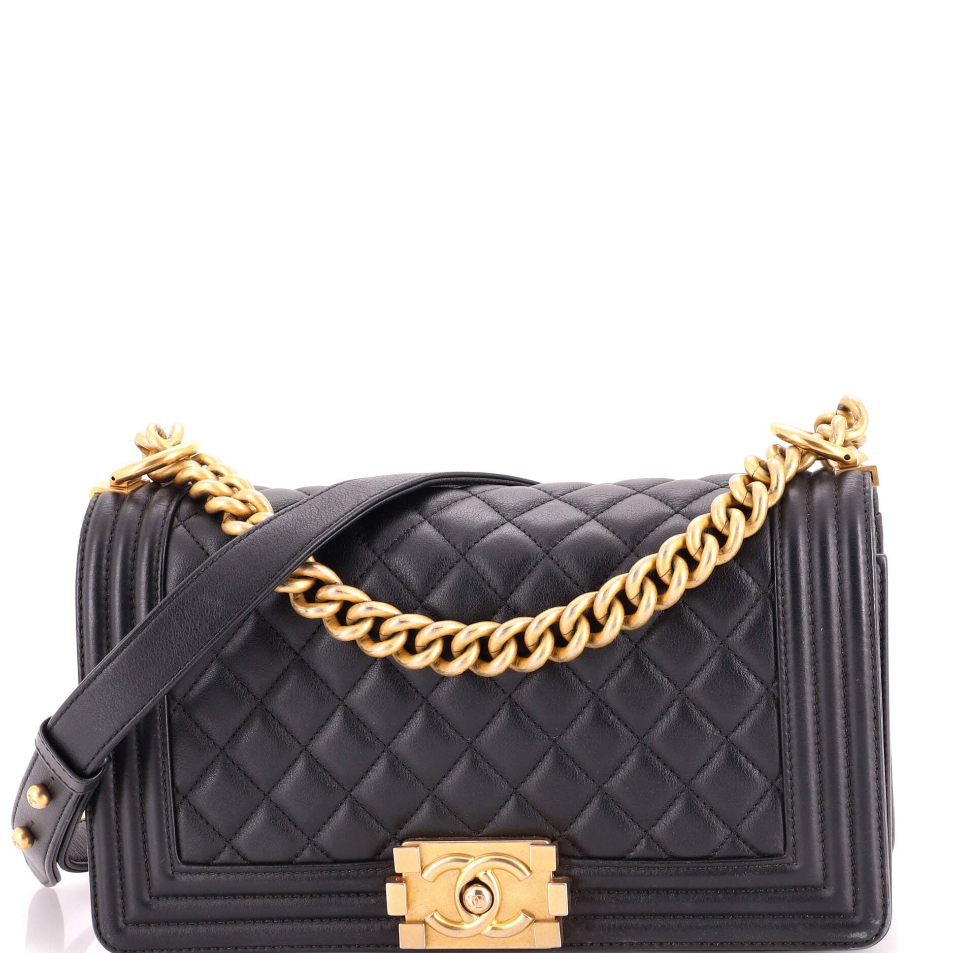 Boy Flap Bag Quilted Calfskin Old Medium