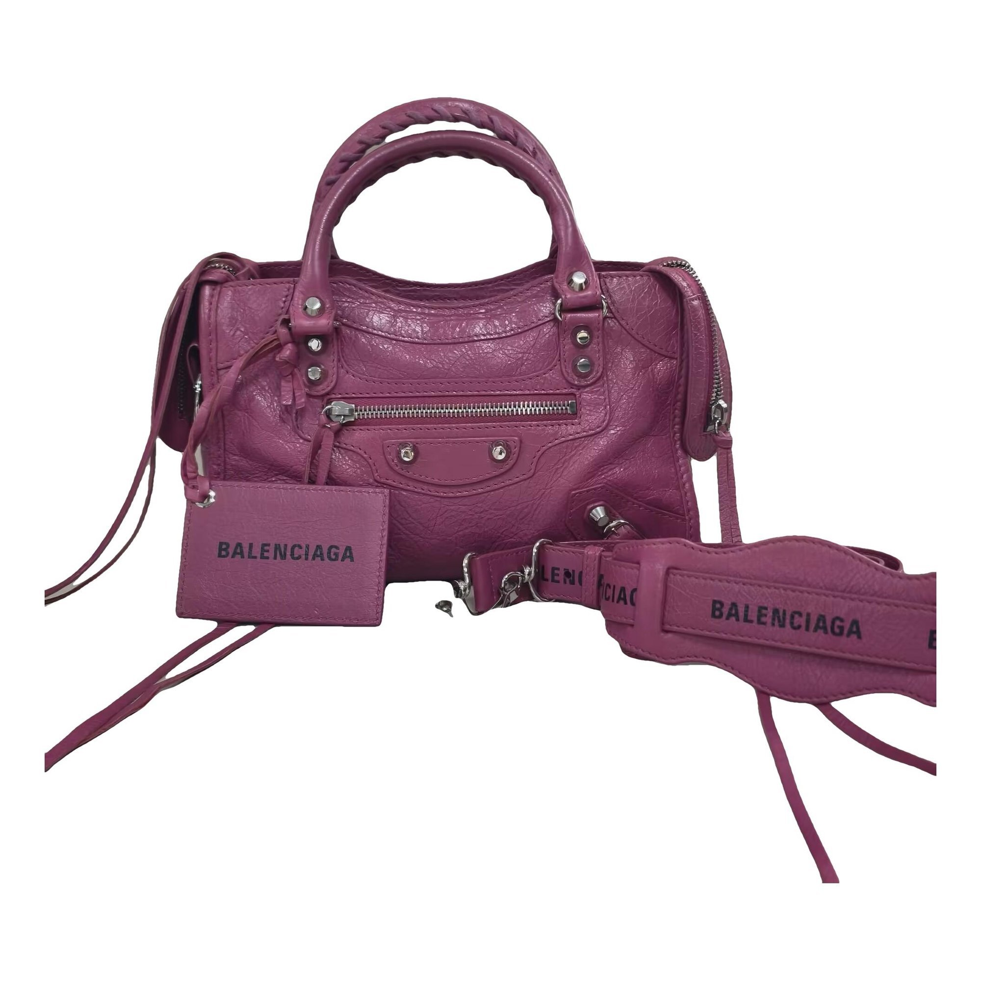 City leather handbag