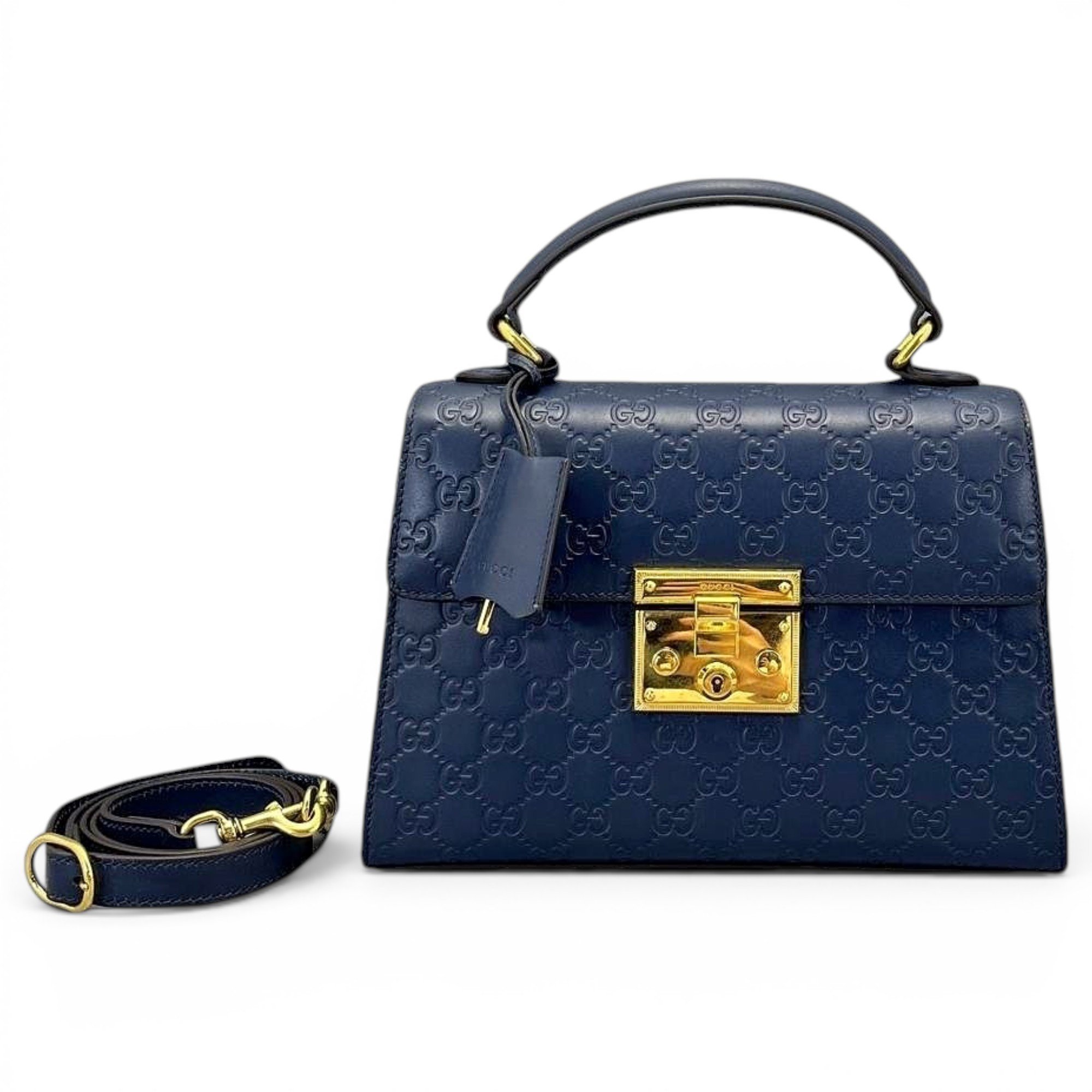 Padlock leather handbag