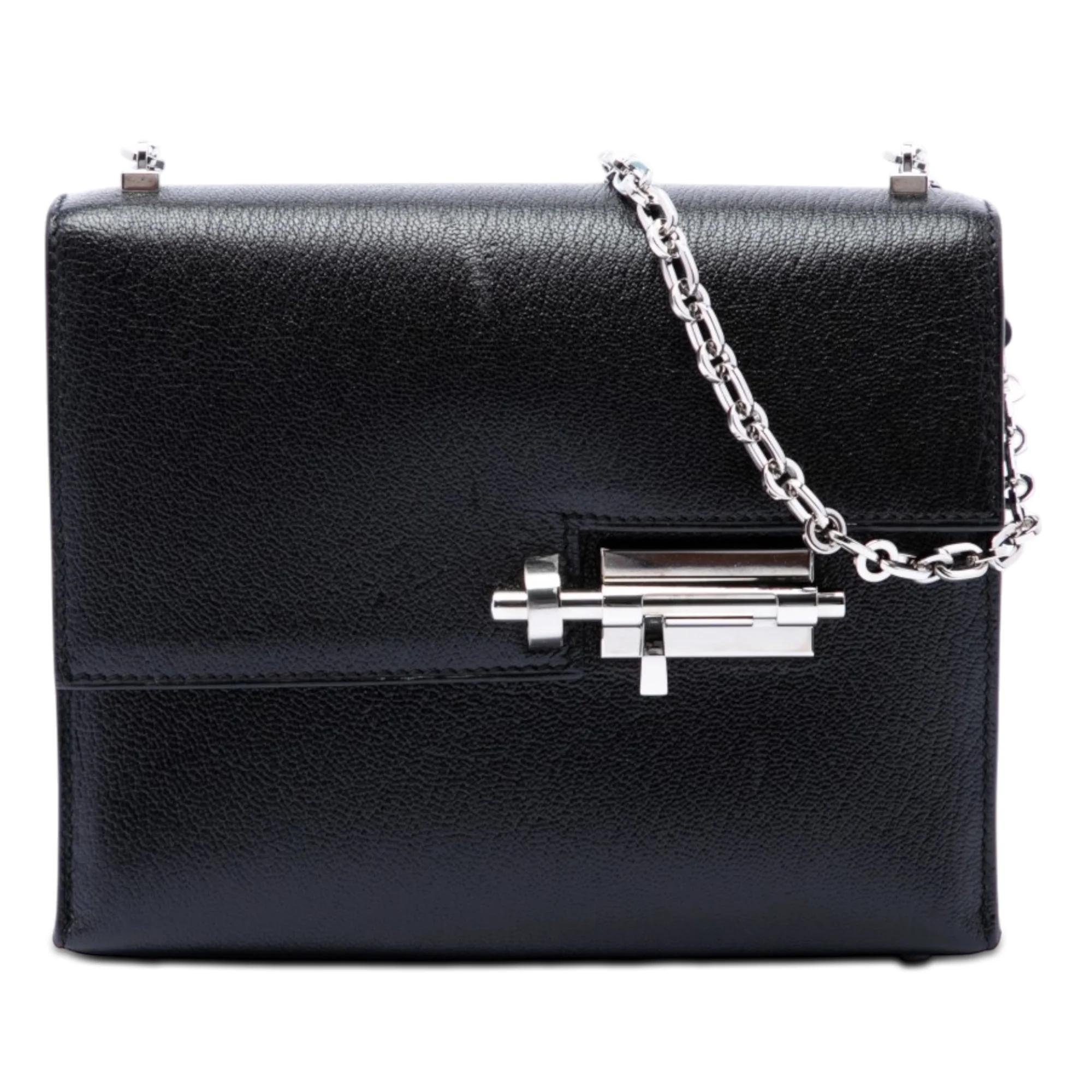 Hermes Verrou Chaine Mini Handbag Black Chèvre Mysore Leather 2018