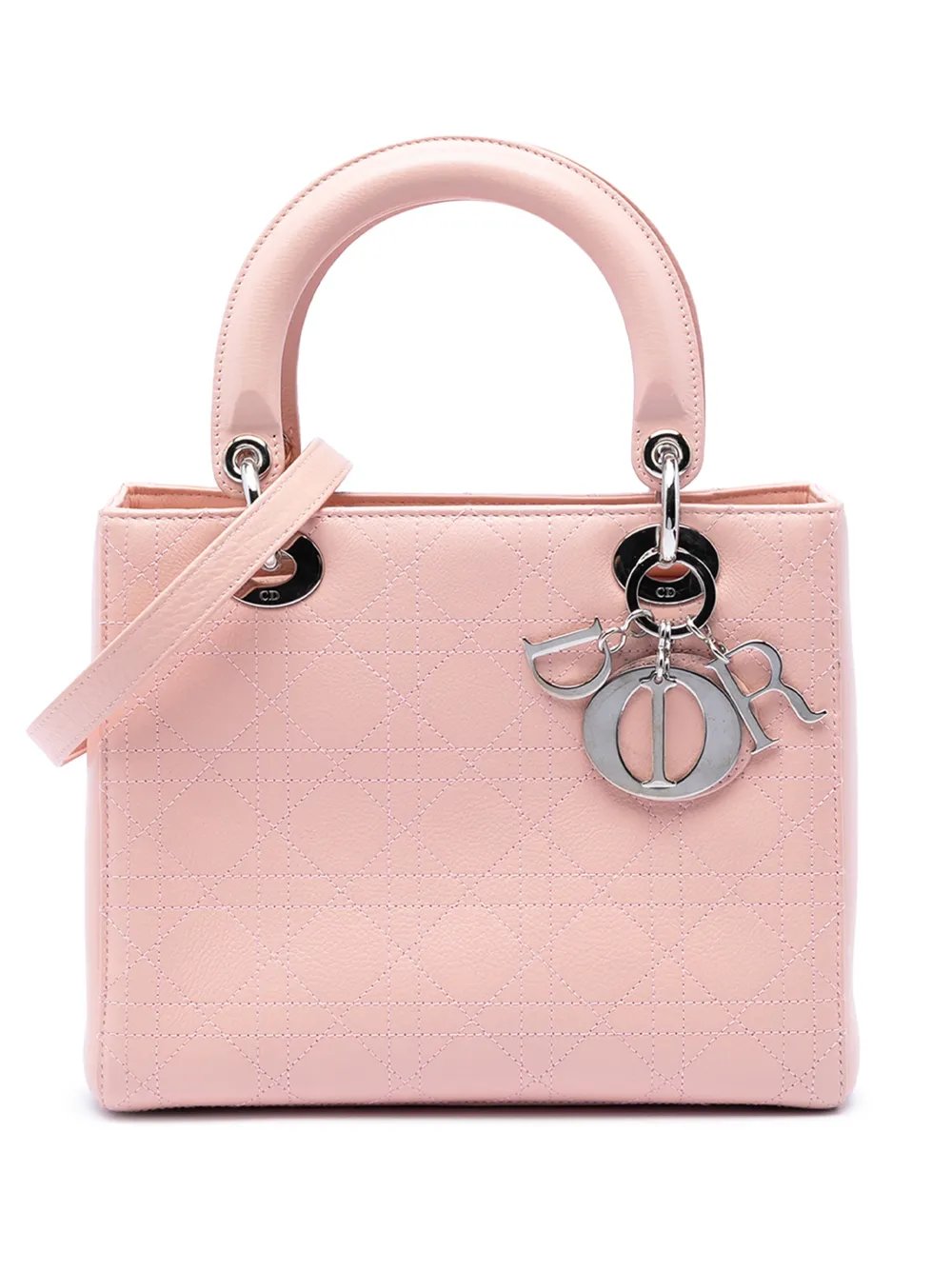 2004 Medium Calfskin Cannage Stitched Lady Dior satchel