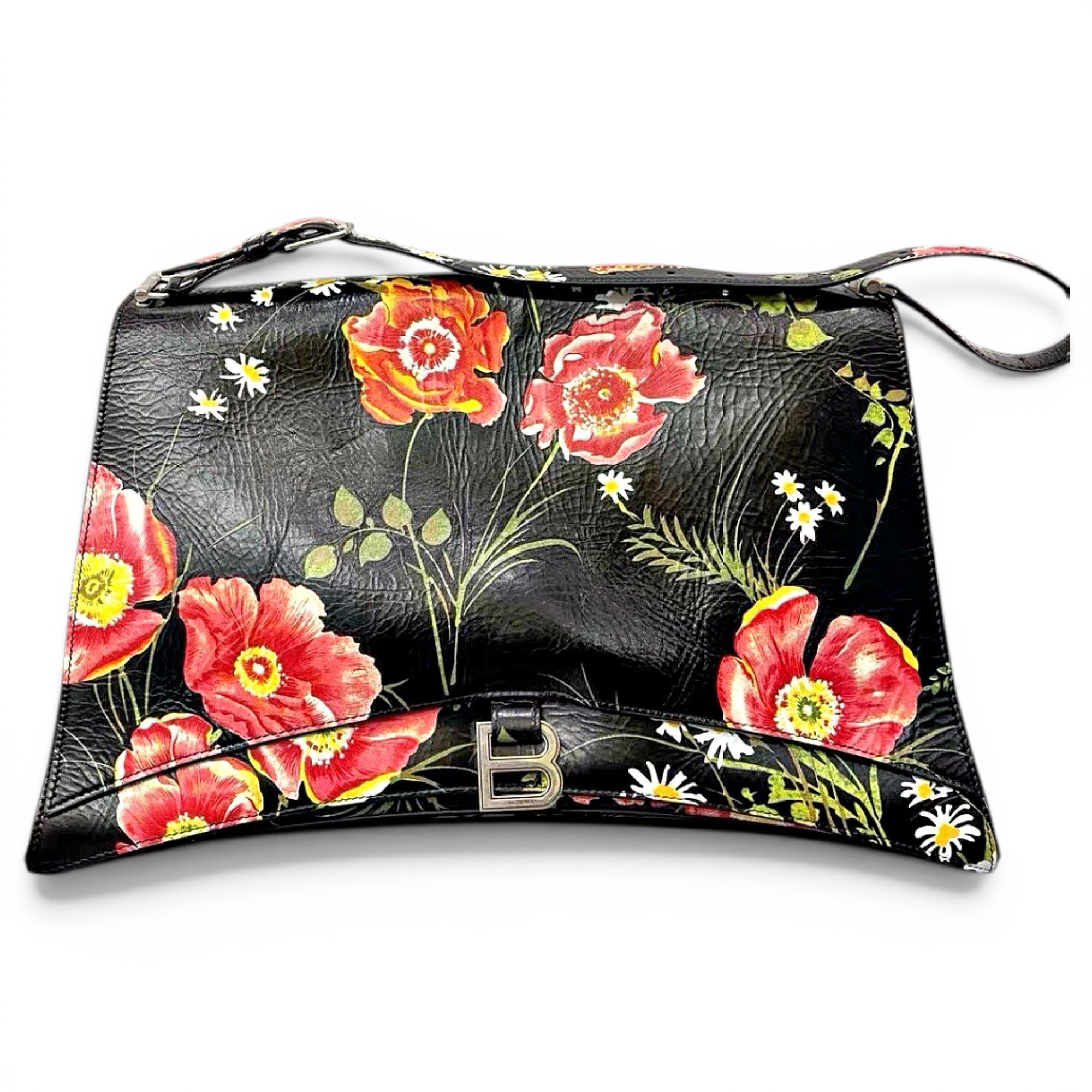 Crush leather handbag