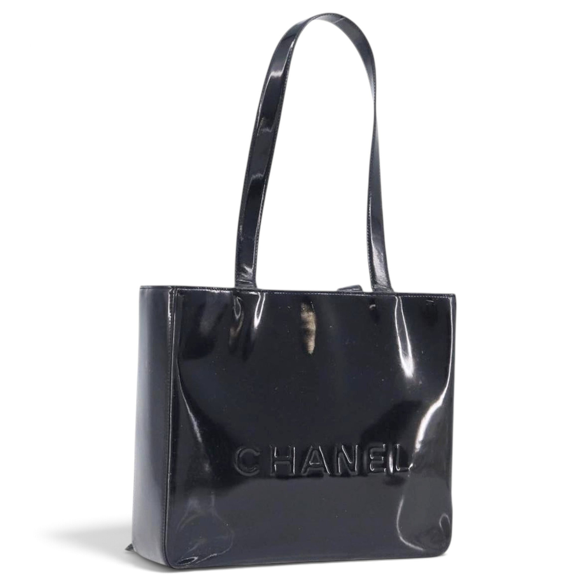 Patent leather tote