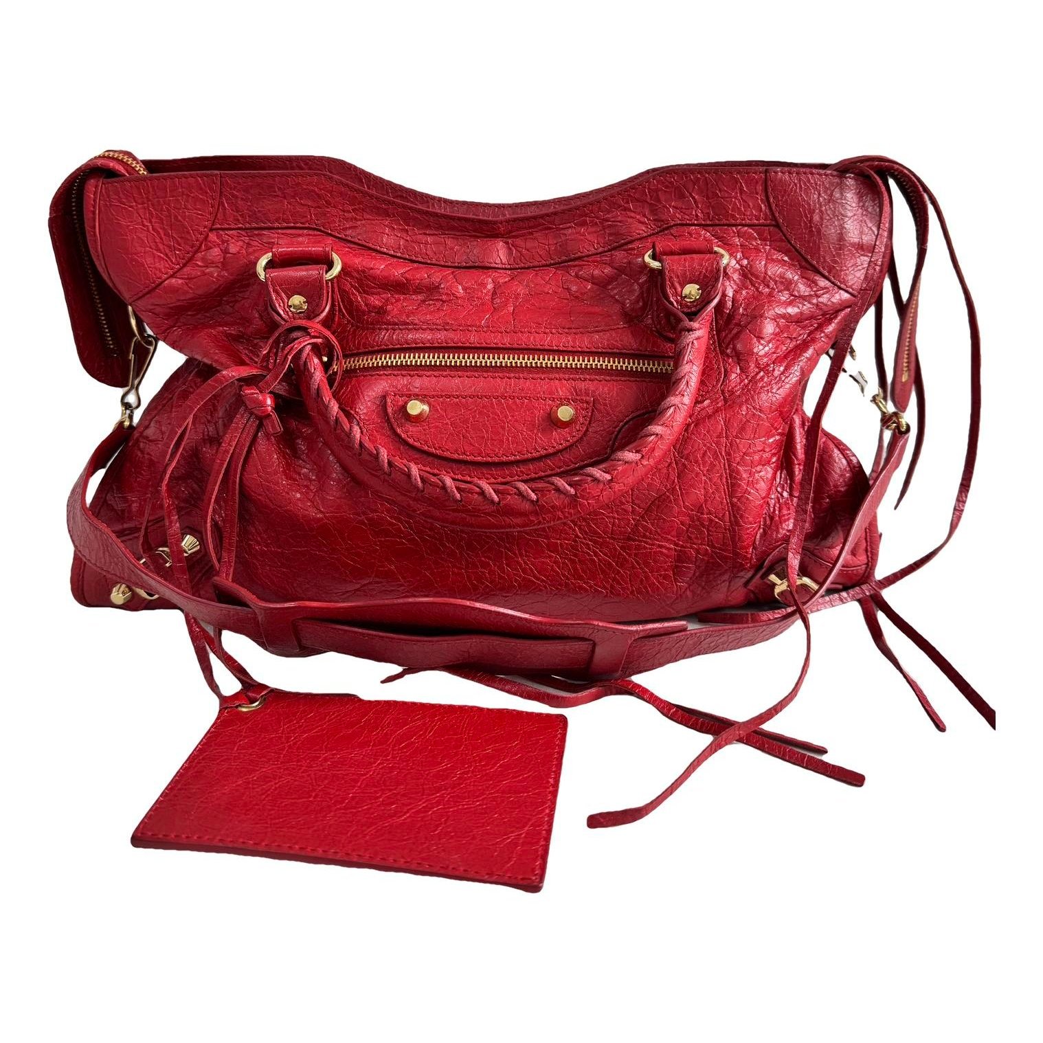 City leather handbag