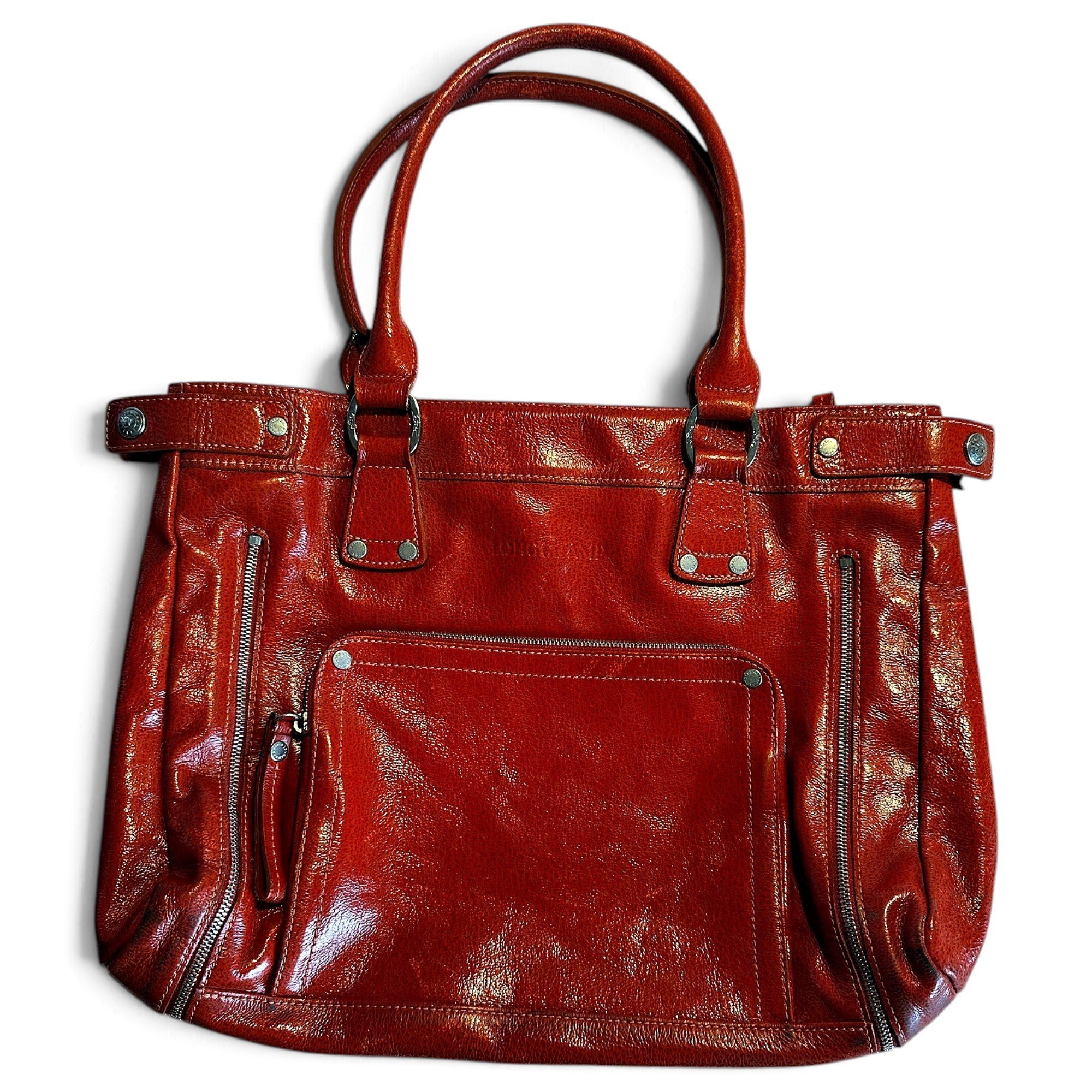 Patent leather handbag
