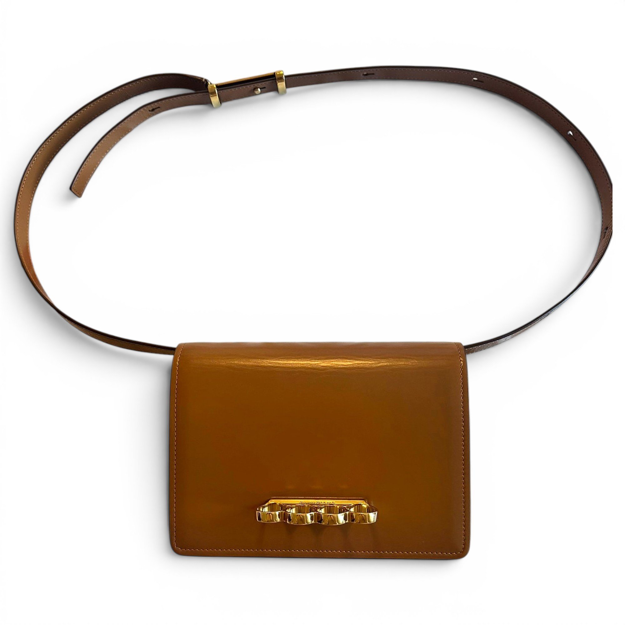 Knuckle leather handbag