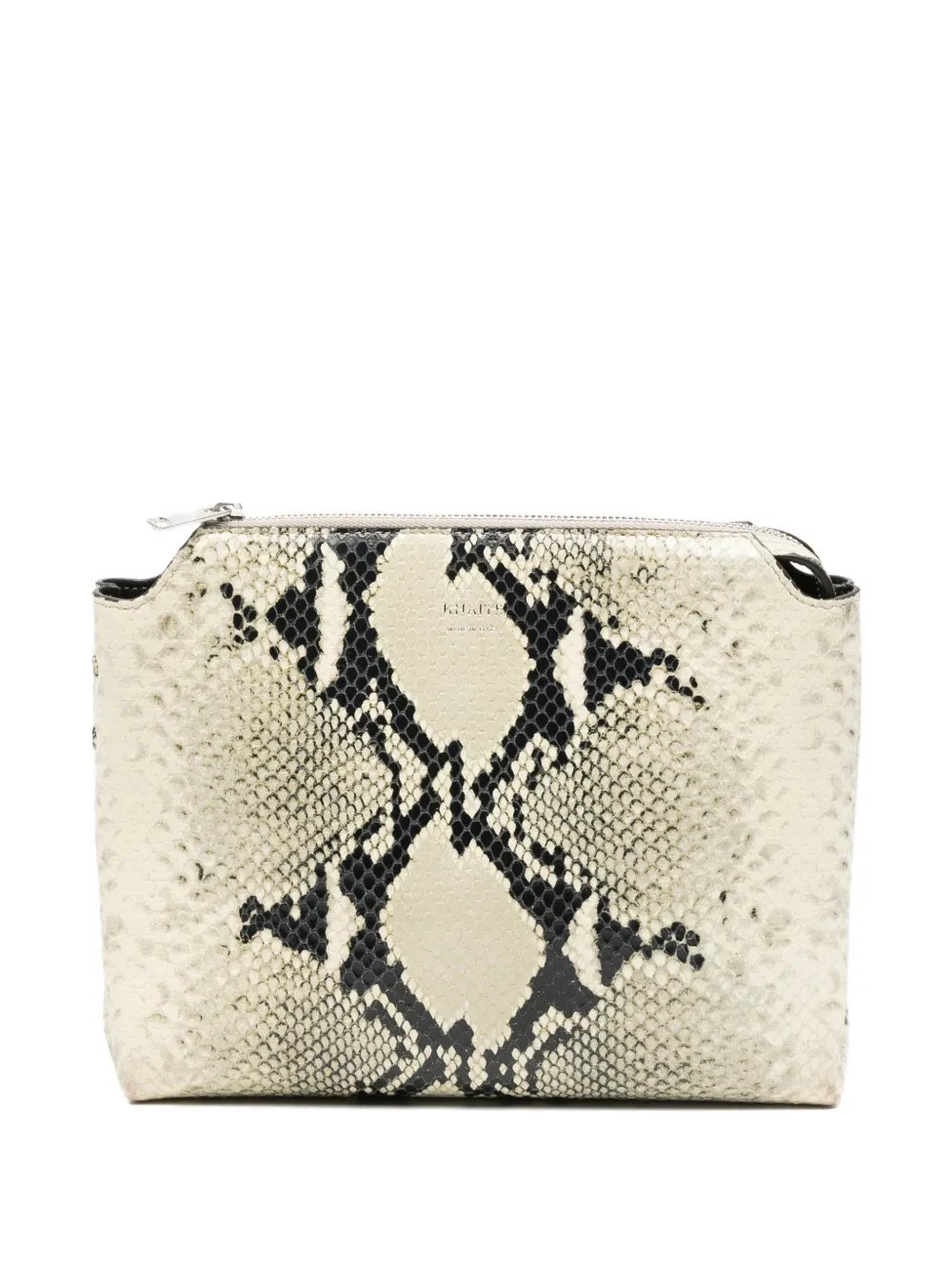 Lina snake-print clutch bag