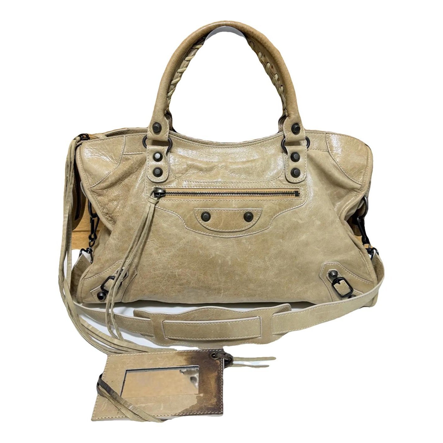 City leather handbag