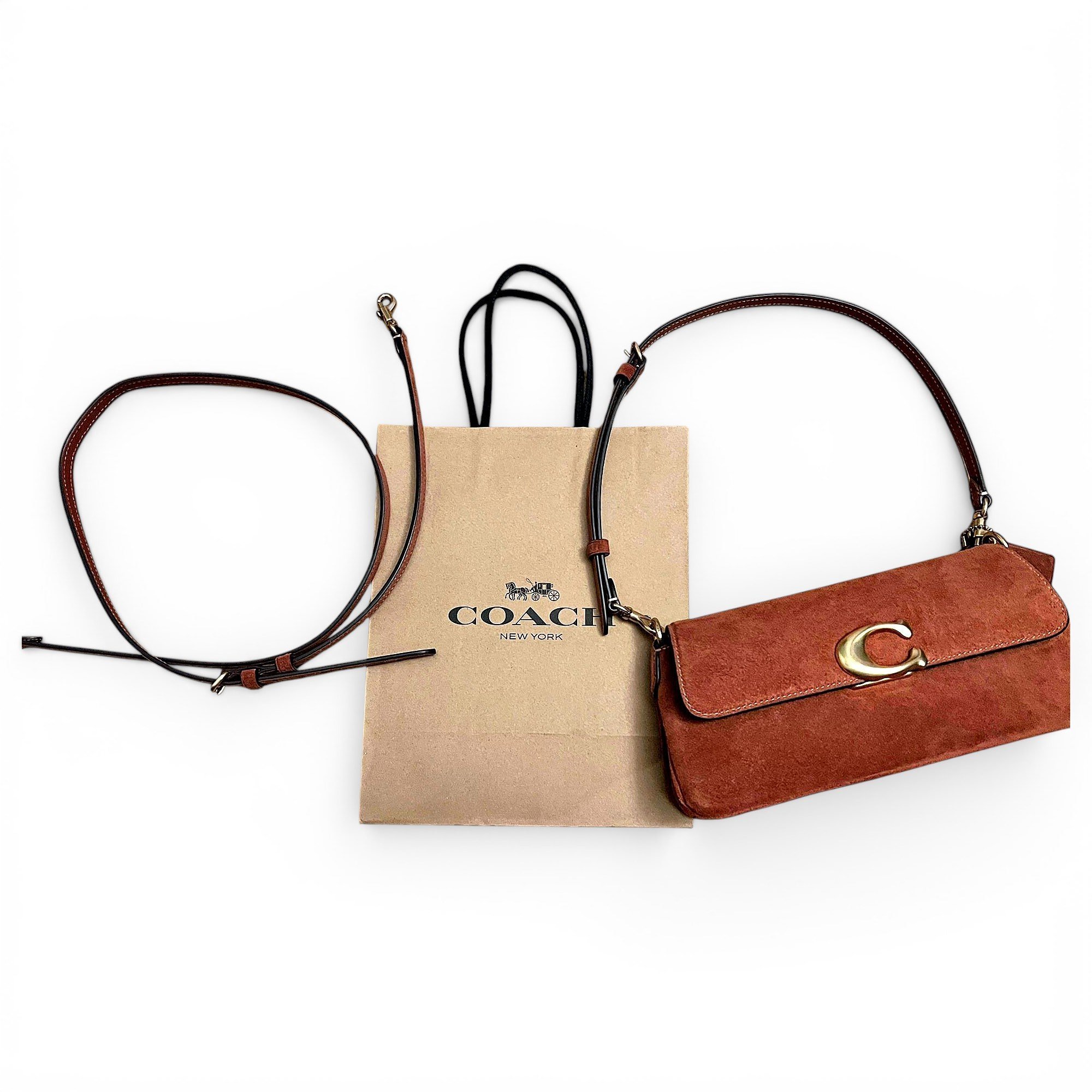 Leather clutch bag