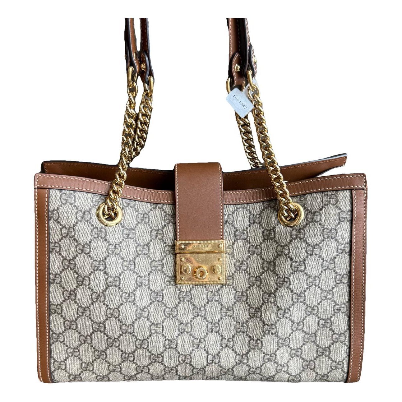 Padlock leather handbag