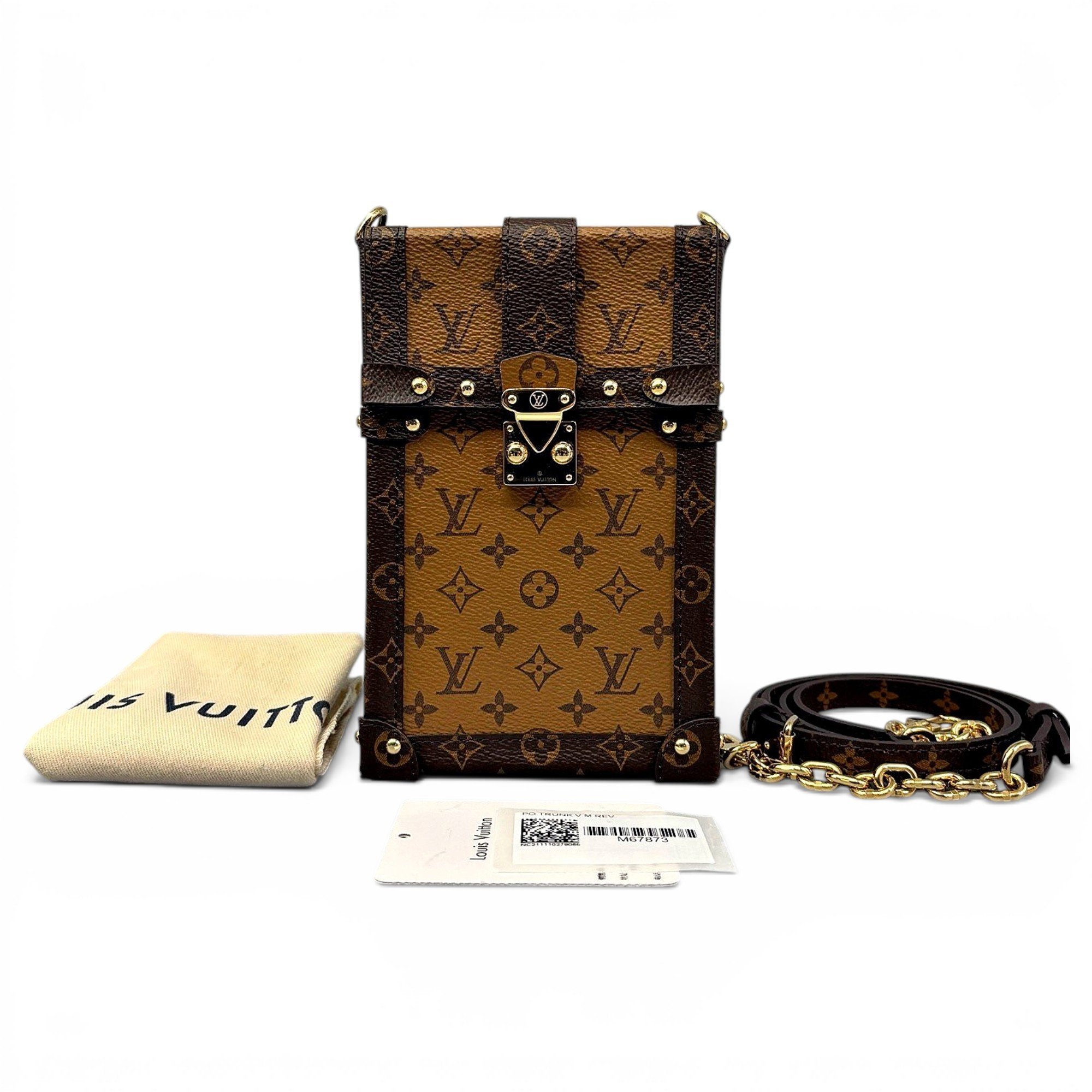 Pochette Trunk Verticale leather handbag