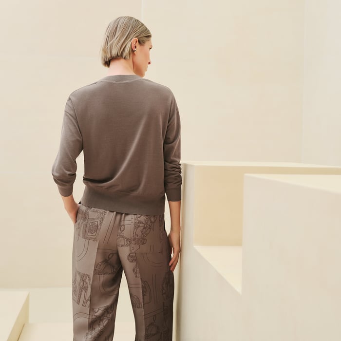 "En Desordre Finesse" Long-sleeve Twillaine Sweater