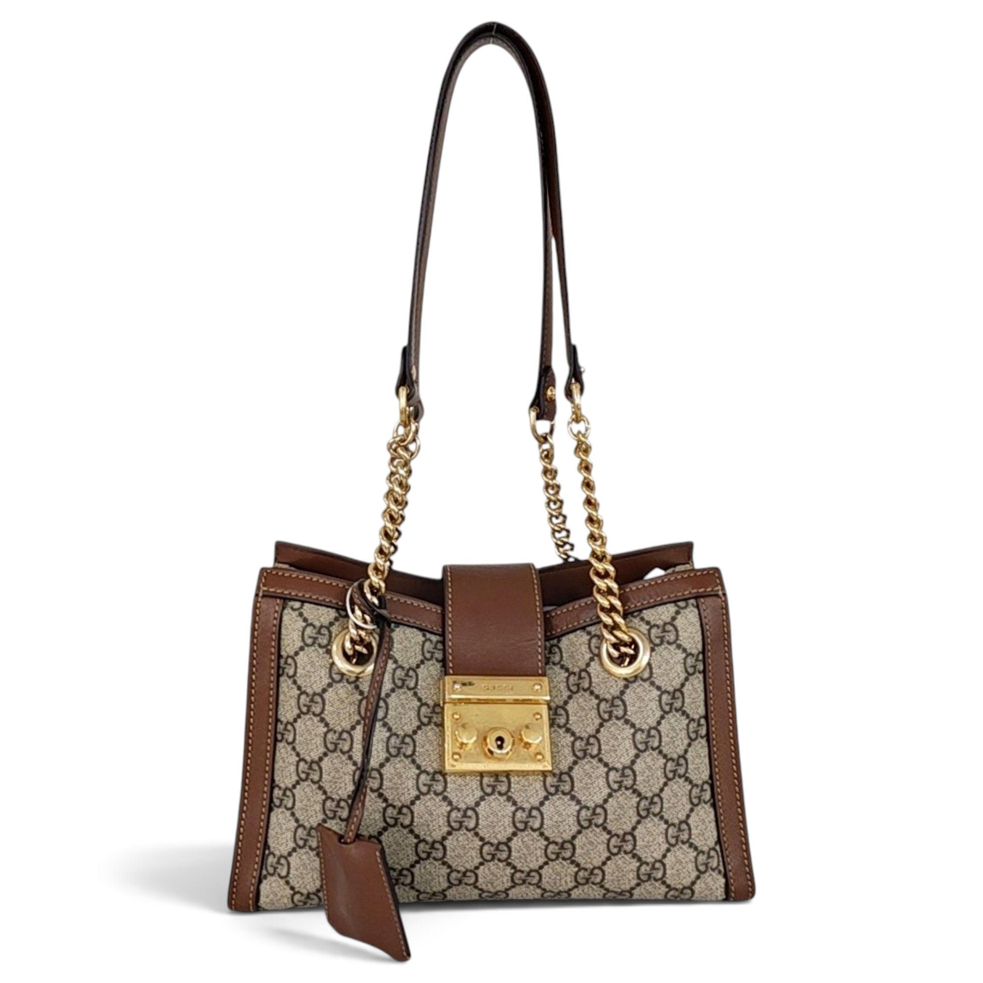 Padlock leather handbag