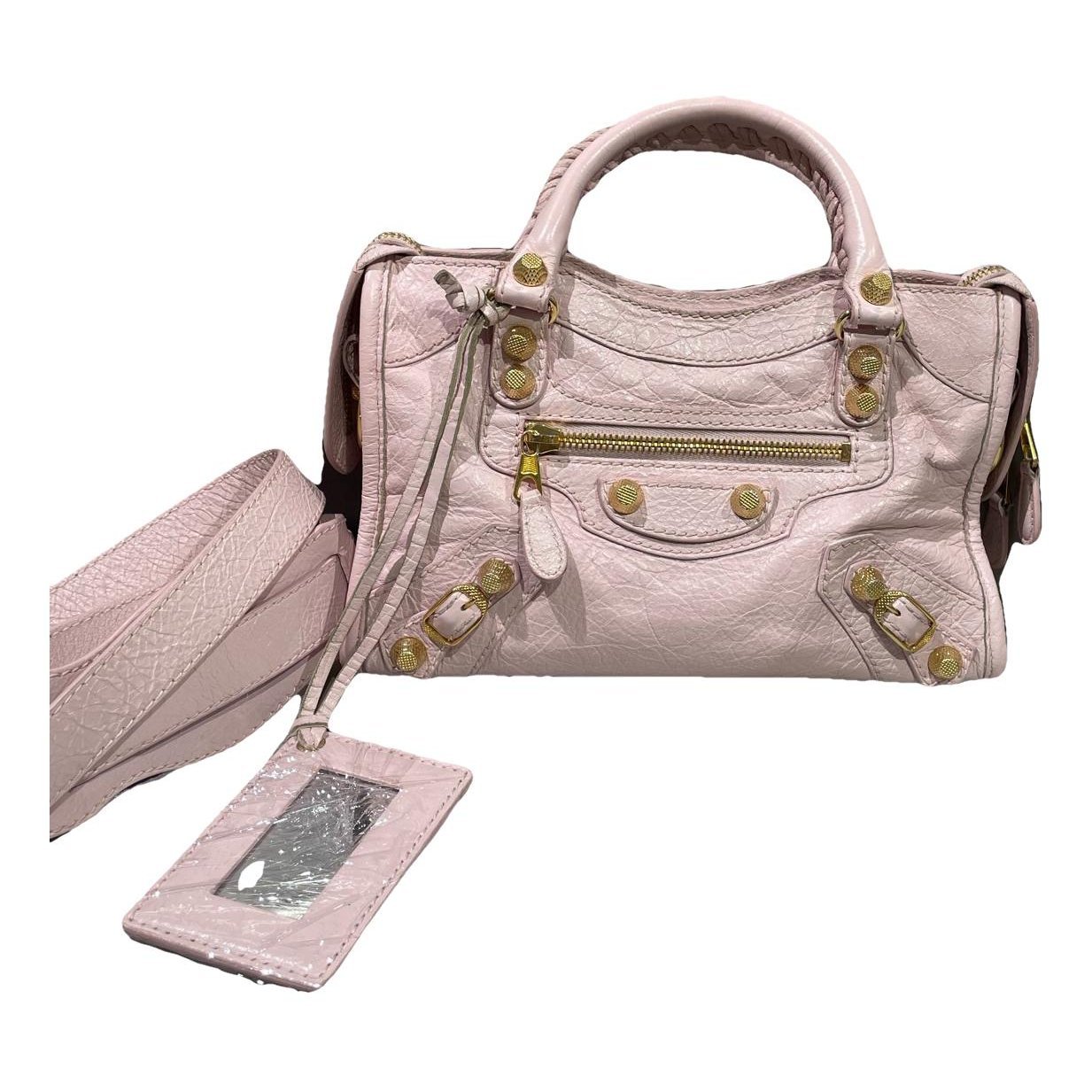 City leather handbag