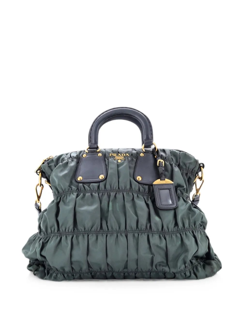 Gaufre Convertible Leather and Tessuto Large tote bag
