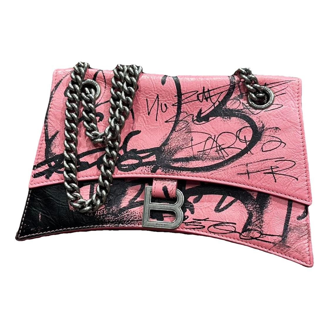 Hourglass leather handbag