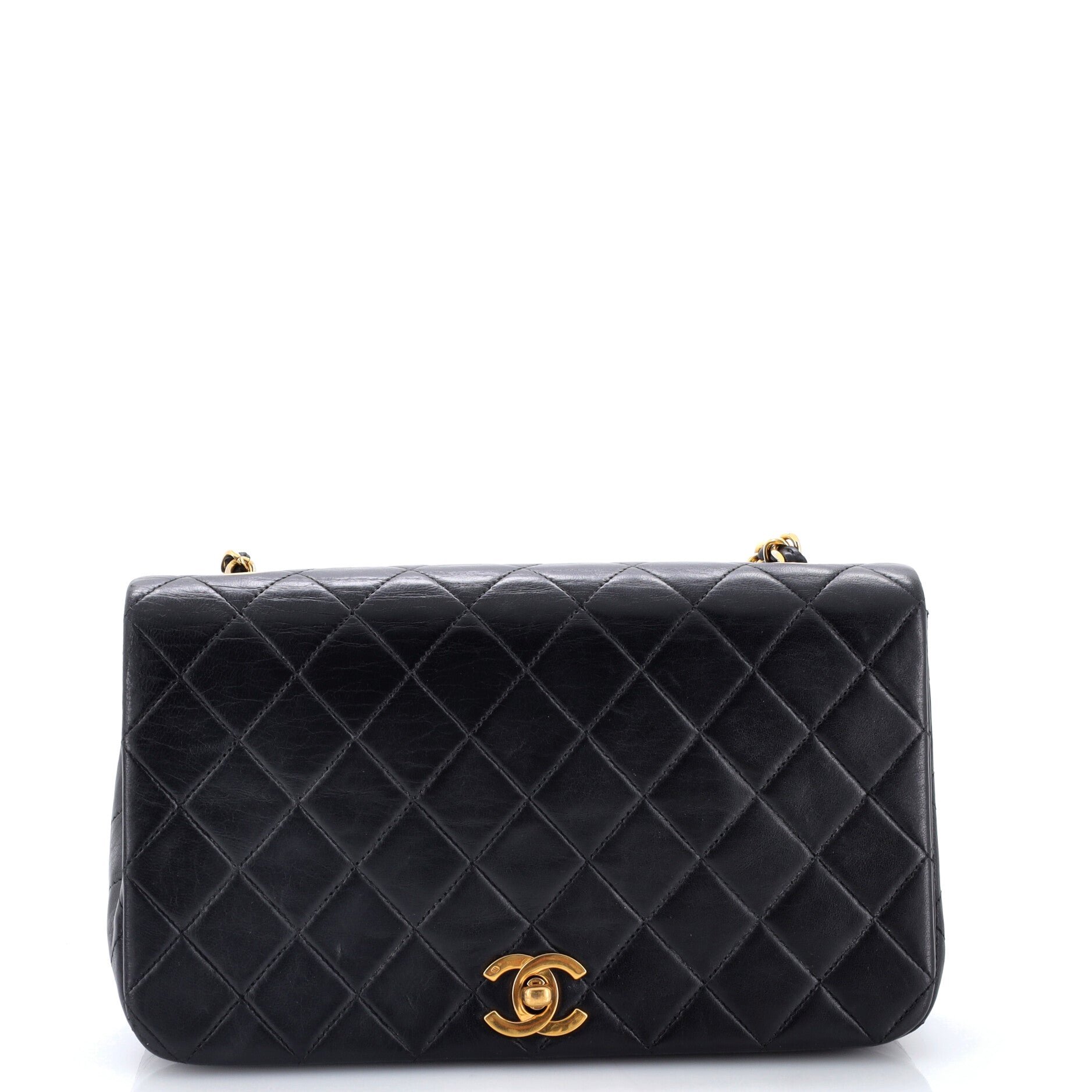 Vintage Full Flap Bag Quilted Lambskin Medium
