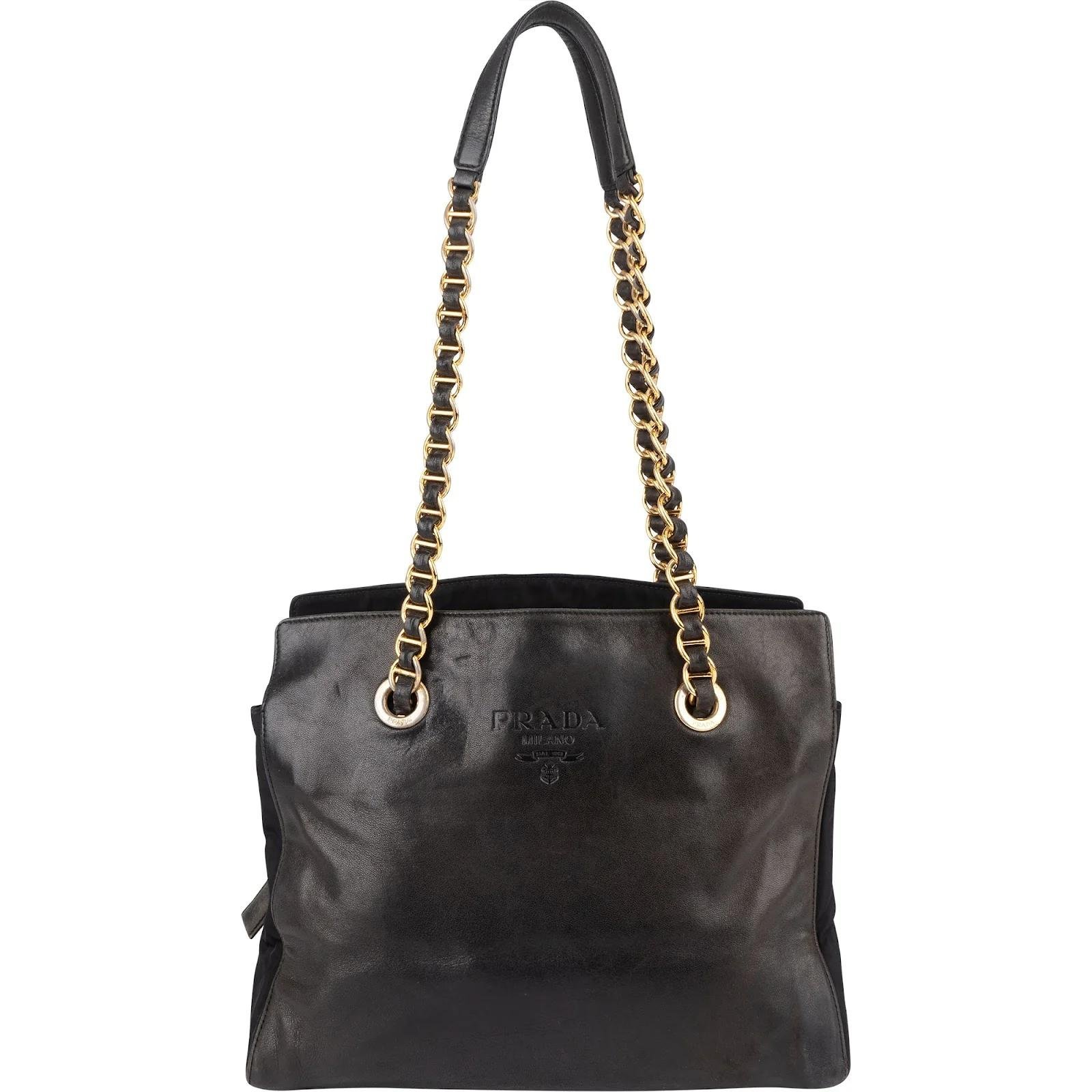 Re-Nylon leather handbag