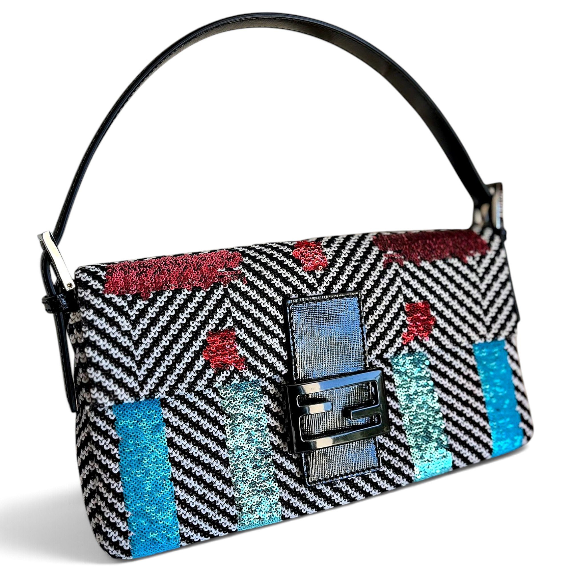 Baguette glitter handbag